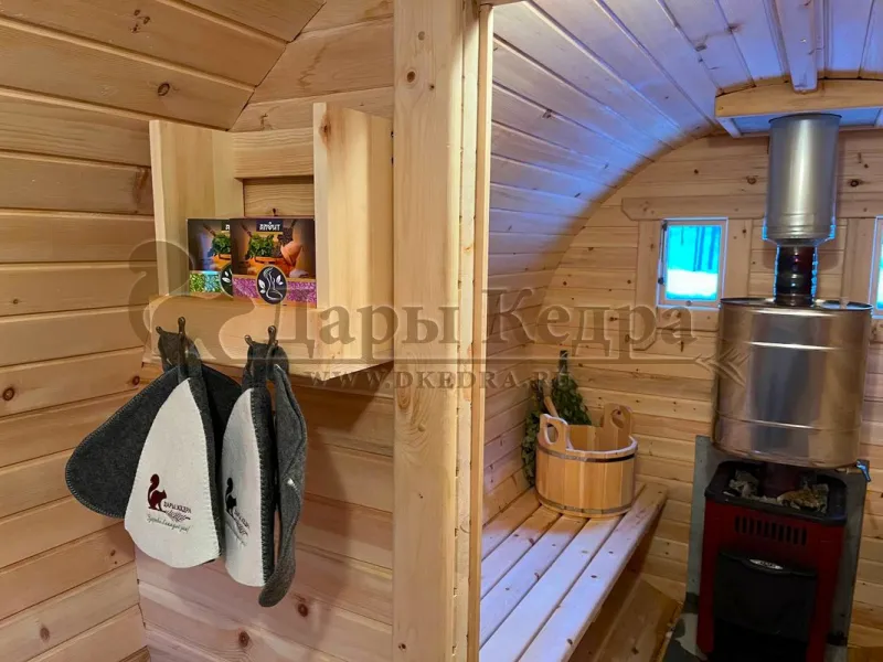 Баня-бочка круглая из кедра 6 метров